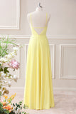 Yellow A Line Halter Cut Out Maxi Dress with Flower