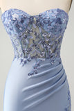 Glitter Lilac Sweetheart Sequined Appliques Strapless Tight Mini Dress