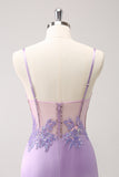 Sparkly Purple Corset Sequin Tight Mini Dress