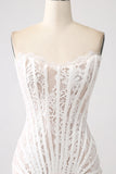 Classy Lace White Mini Dress with Lace-up Back