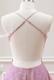 Cute A Line Light Pink Beaded Corset Floral Appliques Mini Dress