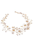 Pearl Hair Vine Gold Crystal Flower Bridal Hair Accessories