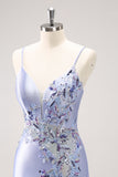 Sparkly Blue Sequined Floral Tight Mini Dress with Beading