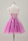 Cute A Line Blush Sequined Corset Homecoming Dress