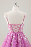 Cute A Line Blush Sequined Corset Homecoming Dress