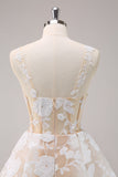 Sparkly White A-Line Floral Corset Mini Dress