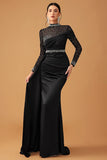 Black Sparkly A Line Halter Maxi Dress with Beading