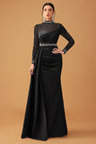 Black Sparkly A Line Halter Maxi Dress with Beading