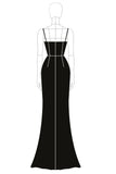 Black Mermaid Spaghetti Straps Sequins Formal Dress