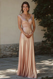 Sparkly Champagne V Neck Ruched Mother Of Bride Dress With Sequins