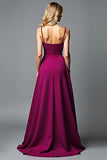 Purple A Line Spaghetti Straps Long Formal Dress