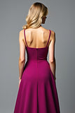 Purple A Line Spaghetti Straps Long Formal Dress