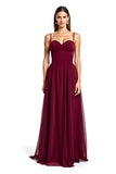 Burgundy Spaghetti Straps Long Wedding Dress Dress