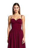 Burgundy Spaghetti Straps Long Wedding Dress Dress