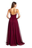 Burgundy Spaghetti Straps Long Wedding Dress Dress