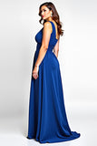 Royal Blue One Shoulder Plus Size Formal Dress