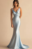 Blue Mermaid Long Formal Dress