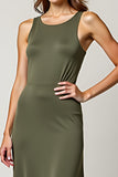 Green Sheath Wedding Guest Dress With Slit