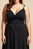 Black A Line Plus Size Bridesmaid Dress