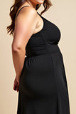 Black A Line Plus Size Bridesmaid Dress