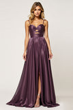 Purple Sweetheart A Line Cut Out Long Prom Dress