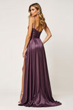 Purple Sweetheart A Line Cut Out Long Prom Dress