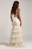 Lace Mermaid Light Champagne Prom Dress