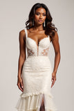 Lace Mermaid Light Champagne Prom Dress