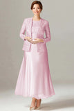 A-Line Champagne Chiffon 2-Piece Mother of the Bride Dress