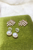 Beaded Pearl White Earrings