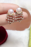 Beaded Pearl White Earrings