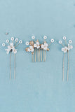 Vintage Handmade Pearl Rhinestone Set Bride Hair Pin