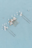 Vintage Handmade Pearl Rhinestone Set Bride Hair Pin