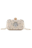 Champagne Rhinestone Pearl Party Handbag