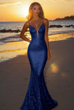 Sparkly Backless Silver Mermaid Formal Dress