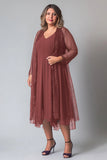 Sparkly Purple Chiffon A Line V Neck Long Sleeves Mother of The Bride Dress