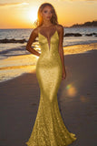 Sparkly Backless Silver Mermaid Formal Dress