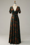 Burnout Velvet Dark Green Wedding Guest Dress