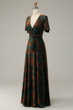 Burnout Velvet Dark Green Wedding Guest Dress