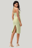 Halter Dusty Sage Midi Dress with Slit