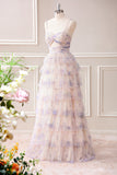 Lavender Flower Tiered Princess Maxi Dress