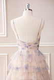 Lavender Flower Tiered Princess Maxi Dress