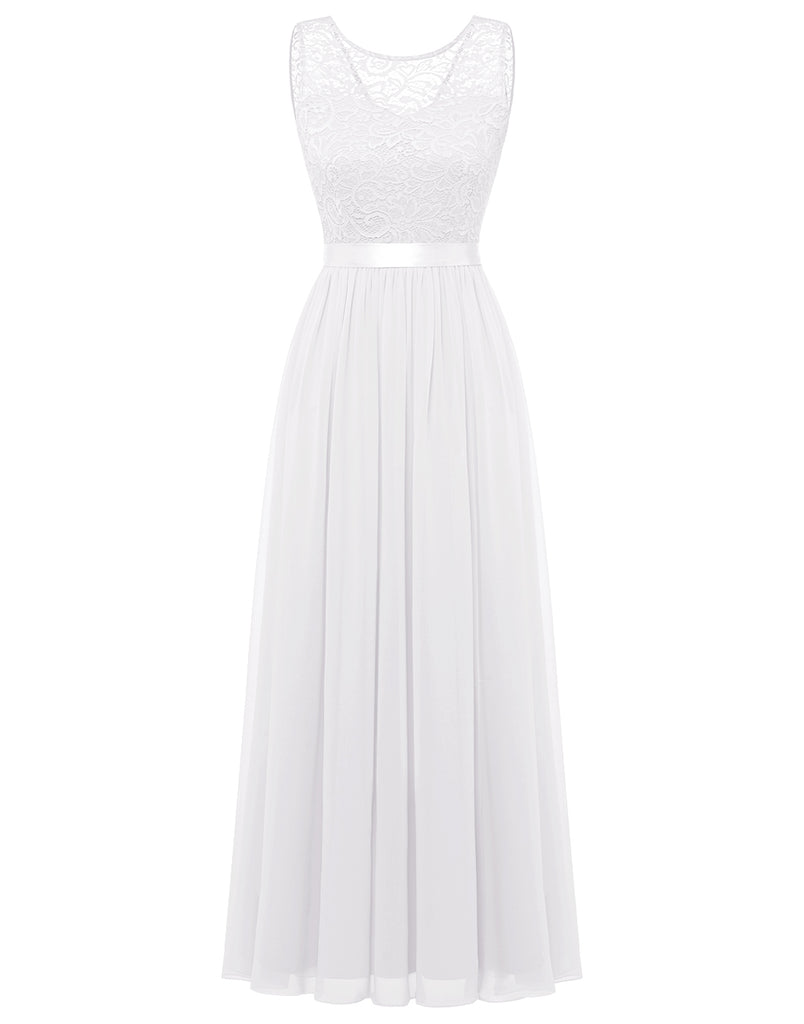 BeryLove Women's Long Floral Lace Bridesmaid Dress A-line Swing Formal –  Berylove